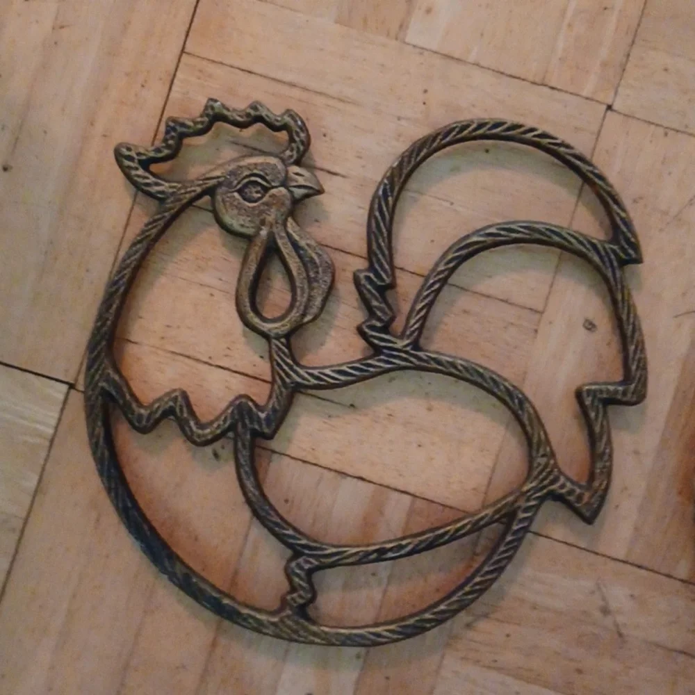 Trivet chichen, rooster vintage metal kitchen Trivet
